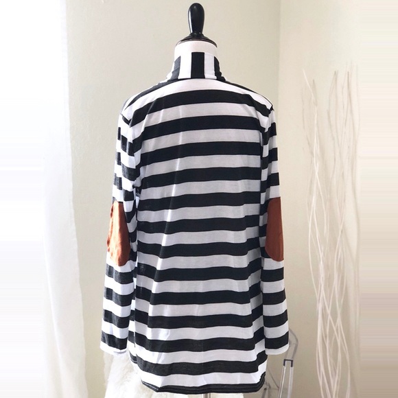 LAST// Striped Elbow Patch Cardigan - Picture 7 of 7